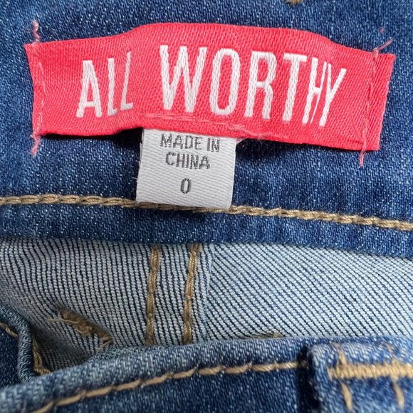 All Worthy Hunter McGrady Skinny Ankle Denim Jeans size 0 Blue A384407 NWT - Picture 4 of 6